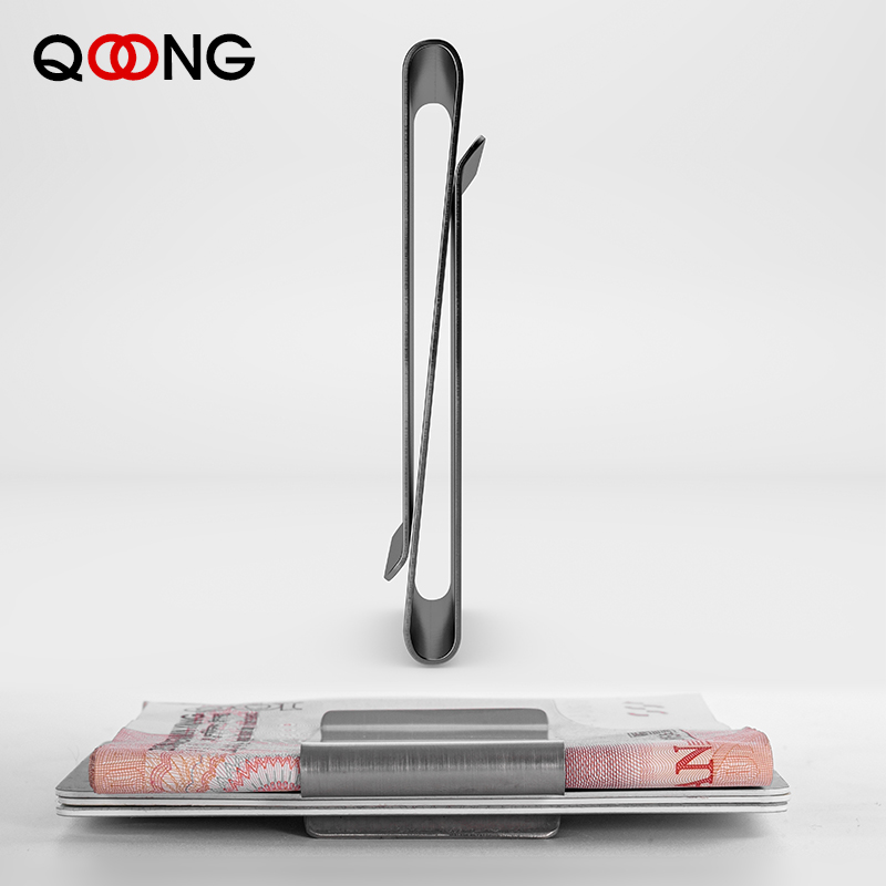 Money Clip Magnetic - QOONG Stainless Steel Slim Double Sided